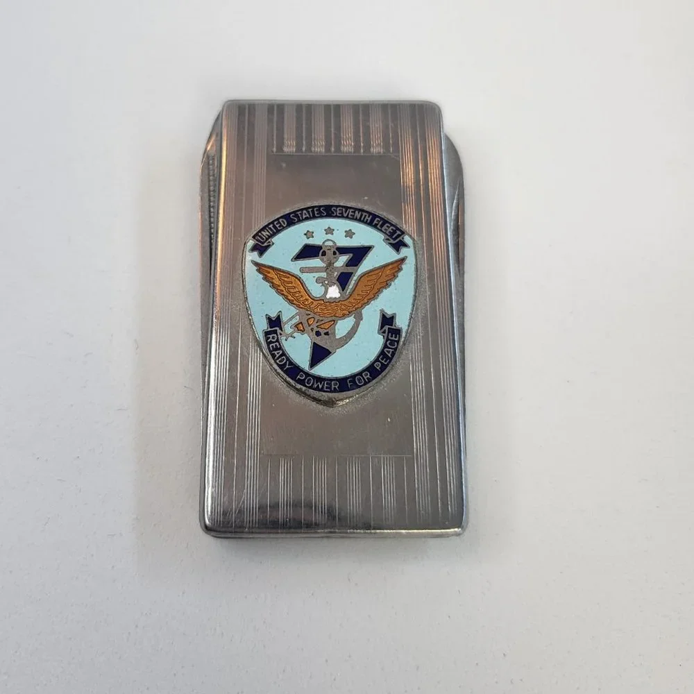 United States Seventh Fleet money clip with pull out nail file